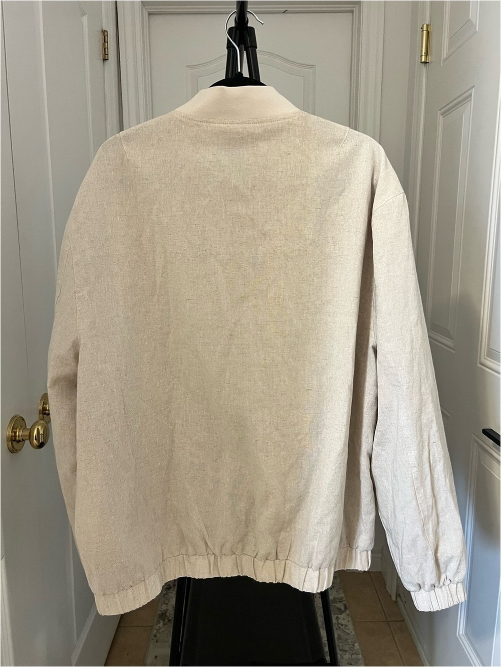 Urban Heritage Resort Linen Bomber Jacket Women’s Large Beige Zip Up - Picture 5 of 6
